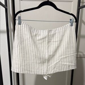 White Striped Mini Skirt